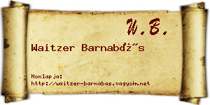 Waitzer Barnabás névjegykártya