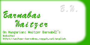barnabas waitzer business card
